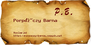 Porpáczy Barna névjegykártya